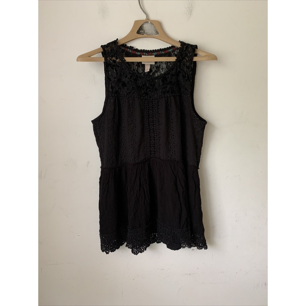 Knox Rose Womens Shirt Small Black Lace Goth Emo Punk Scene Whimsigoth Coquette